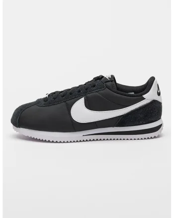 Pantofi sport cu insertii din piele intoarsa Cortez, Negru stins/Alb optic