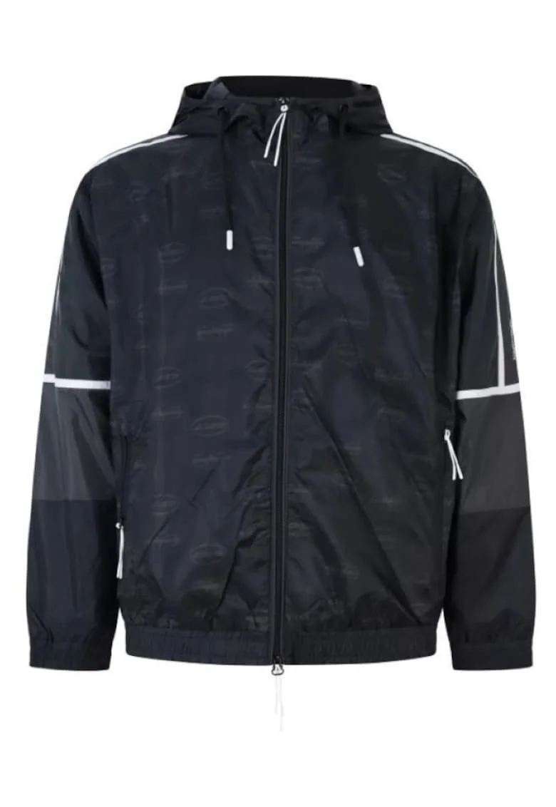 Hanorac barbati cu fermoar  TRAIN GRAPHIC SERIES M HOODIE FZ MONOGRAM ALL OVER PL, Poliester, Negru, Negru