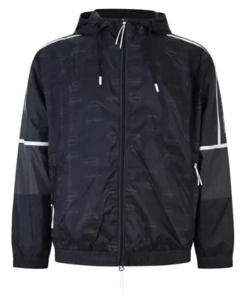 Hanorac barbati cu fermoar  TRAIN GRAPHIC SERIES M HOODIE FZ MONOGRAM ALL OVER PL, Poliester, Negru, Negru