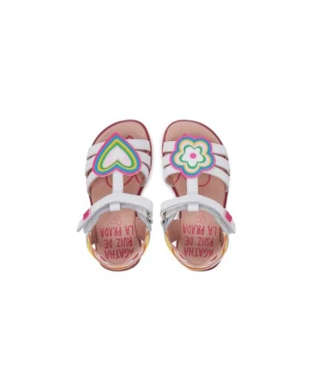 Sandale fete  305202154, Piele naturala, Alb, Alb