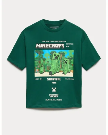 Tricou cu decolteu la baza gatului si imprimeu grafic, Verde inchis