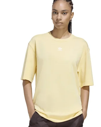 Tricou supradimensionat cu logo pe piept Essentials, Galben