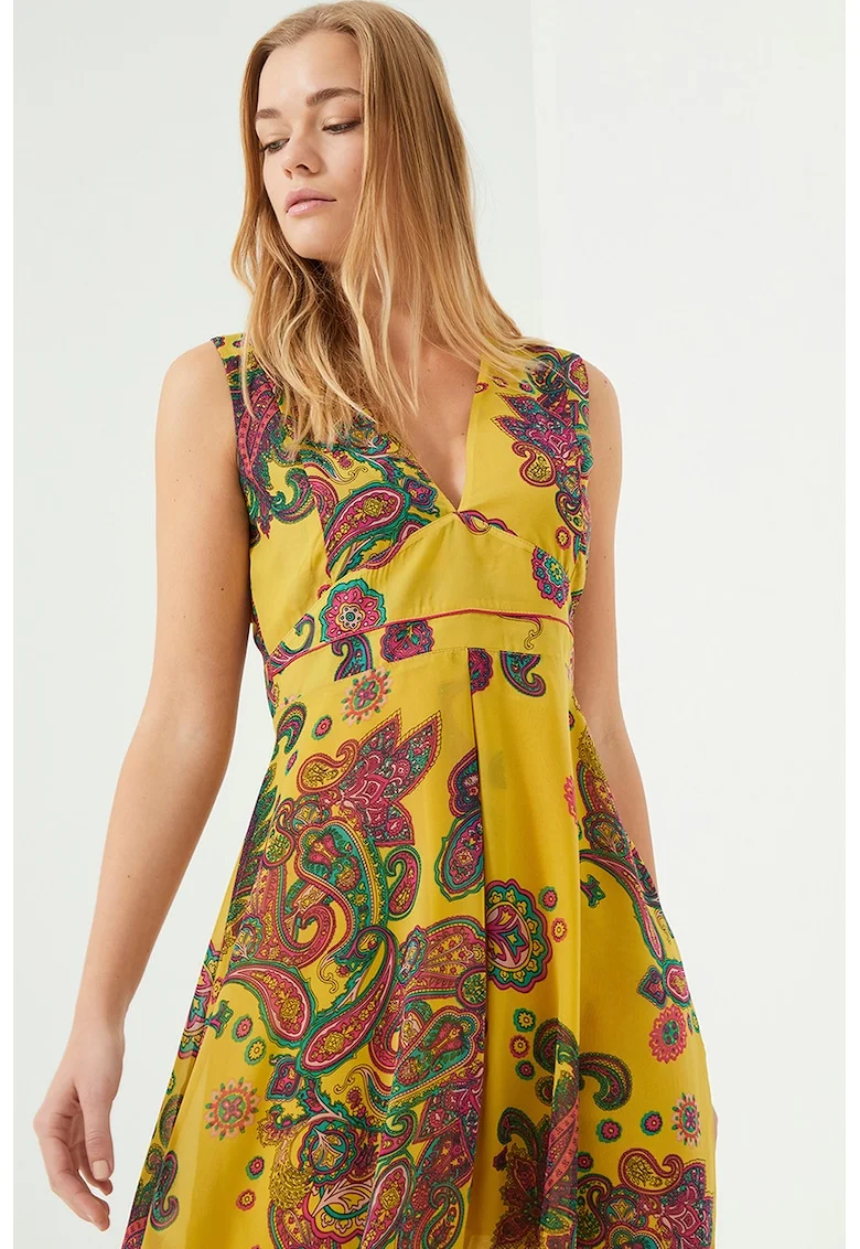 Rochie cu insertie crosetata, Multicolor