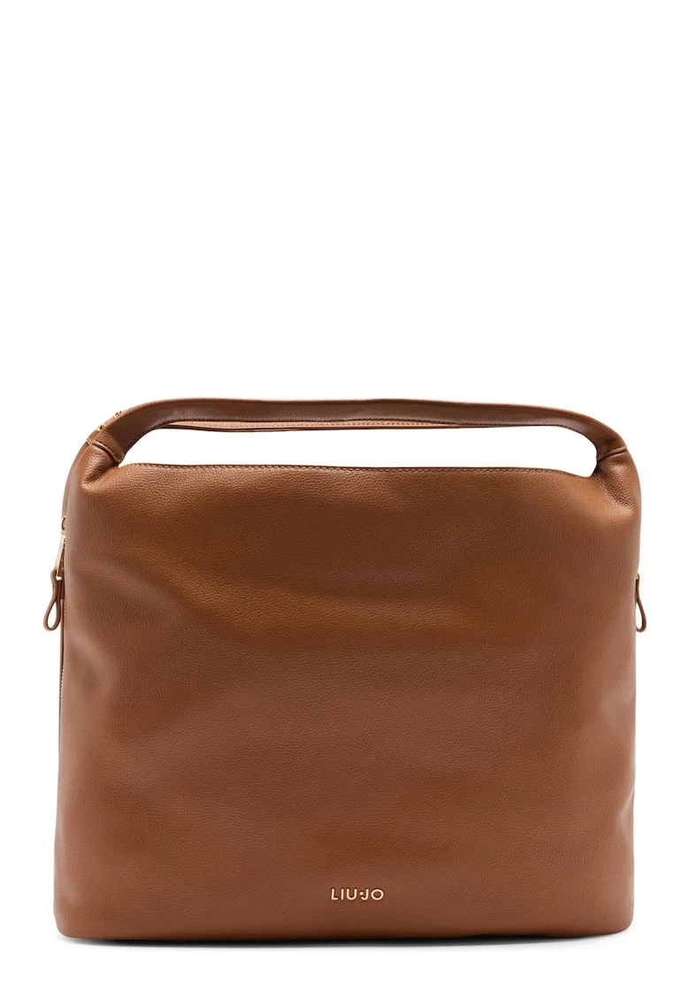 Geanta din piele ecologica cu bareta de umar, Maro cognac