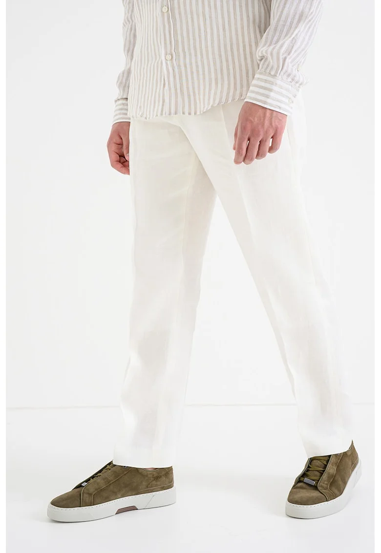 Pantaloni de in cu pense, Alb