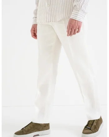 Pantaloni de in cu pense, Alb