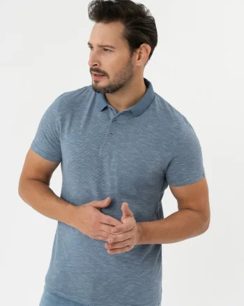 Tricou polo barbati  O-Mango, Albastru deschis