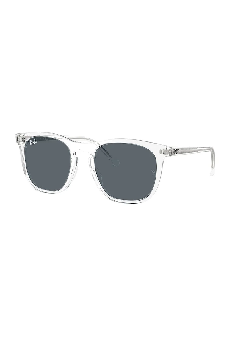 Ochelari de soare patrati unisex cu lentile uni, Transparent