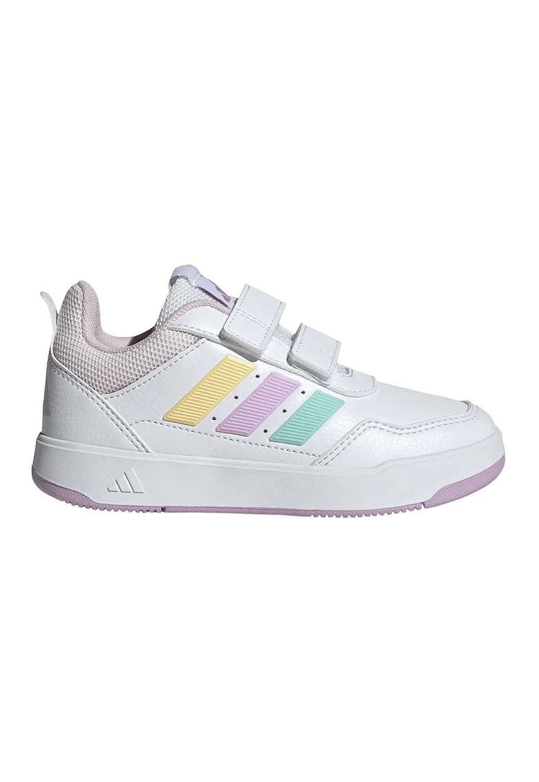 Pantofi sport Tensaur Sport 3.0 de piele ecologica cu velcro, Roz pastel/Alb optic