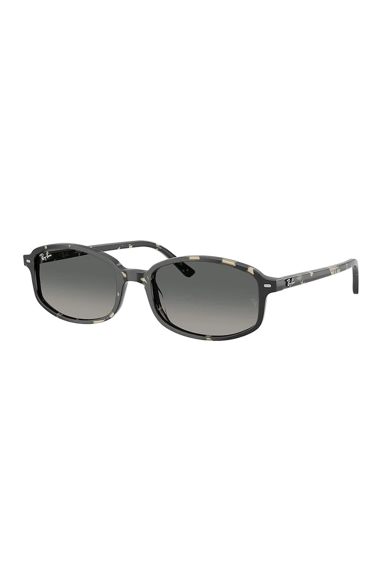 Ochelari de soare dreptunghiulari unisex, Negru/Maro nisip