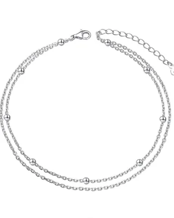 Bratara de glezna argint 925, JW1530, model dublu, placata cu rodiu