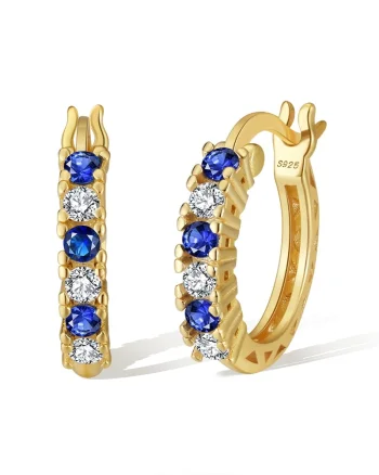 Cercei rotunzi argint 925, JW1784, model elegant, placati cu aur