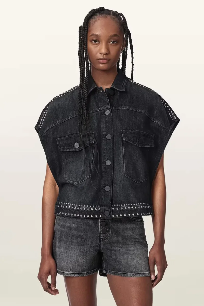 AllSaints cămașă pentru femei, din denim ALBA