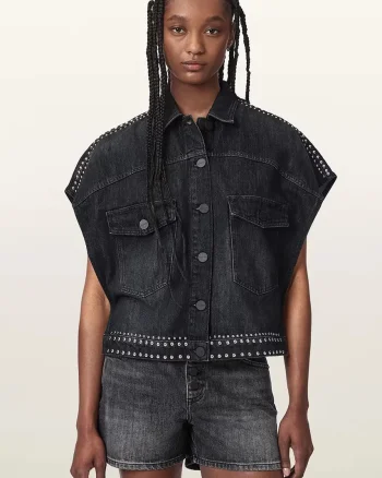 AllSaints cămașă pentru femei, din denim ALBA