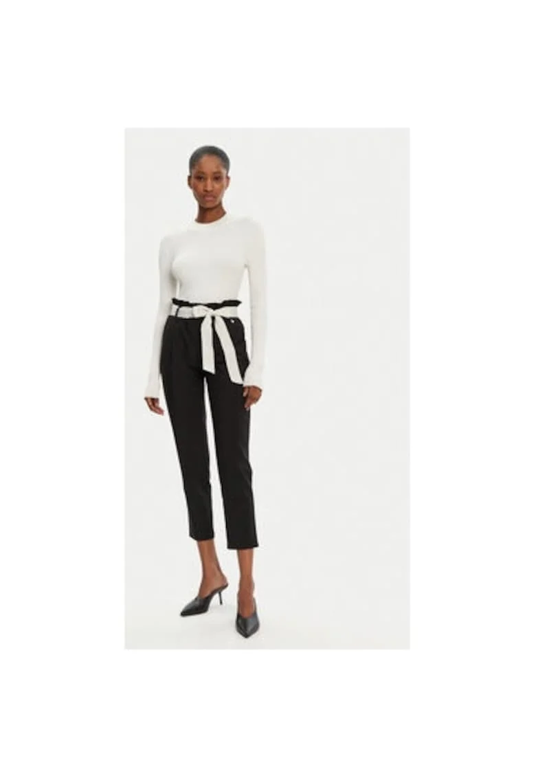 Pantaloni dama,  305265326, Poliester/Viscoza, Negru, Negru