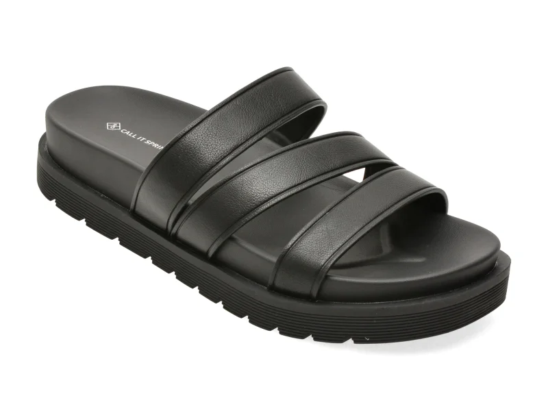 Papuci CALL IT SPRING negre, 14275719, din piele ecologica