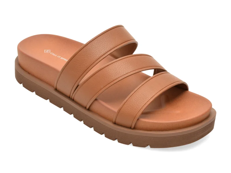 Papuci CALL IT SPRING maro, MARRAKECHH 220, din piele ecologica