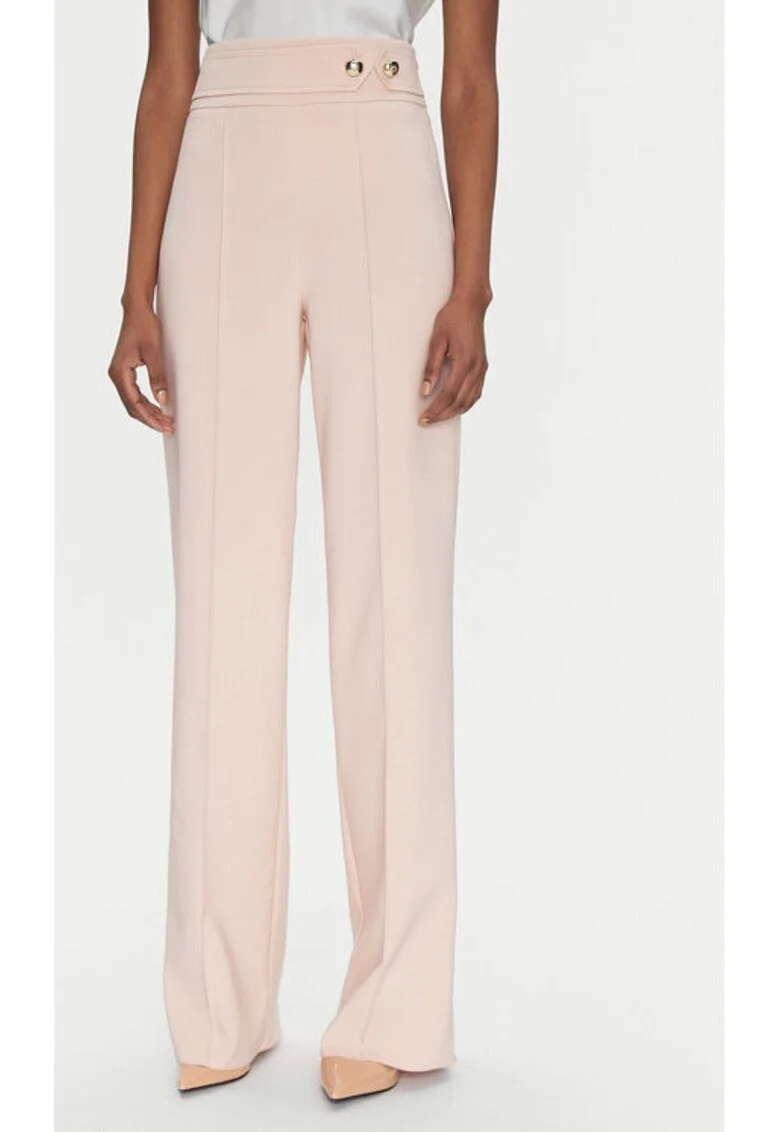 Pantaloni dama,  305265128, Poliester, Roz, Roz