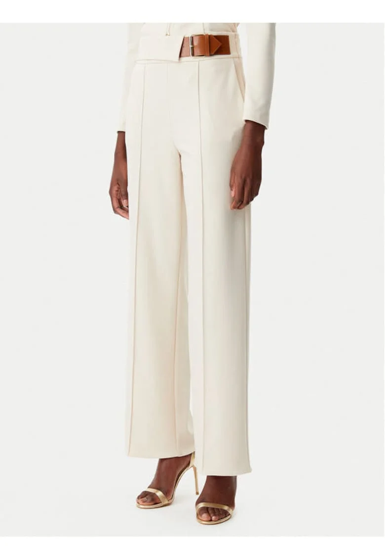Pantaloni dama,  305317834, Poliester, Bej, Bej