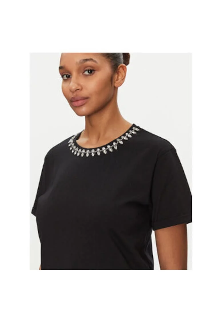 Tricou dama,  305252920, Bumbac, Negru, Negru