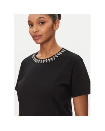 Tricou dama,  305252920, Bumbac, Negru, Negru