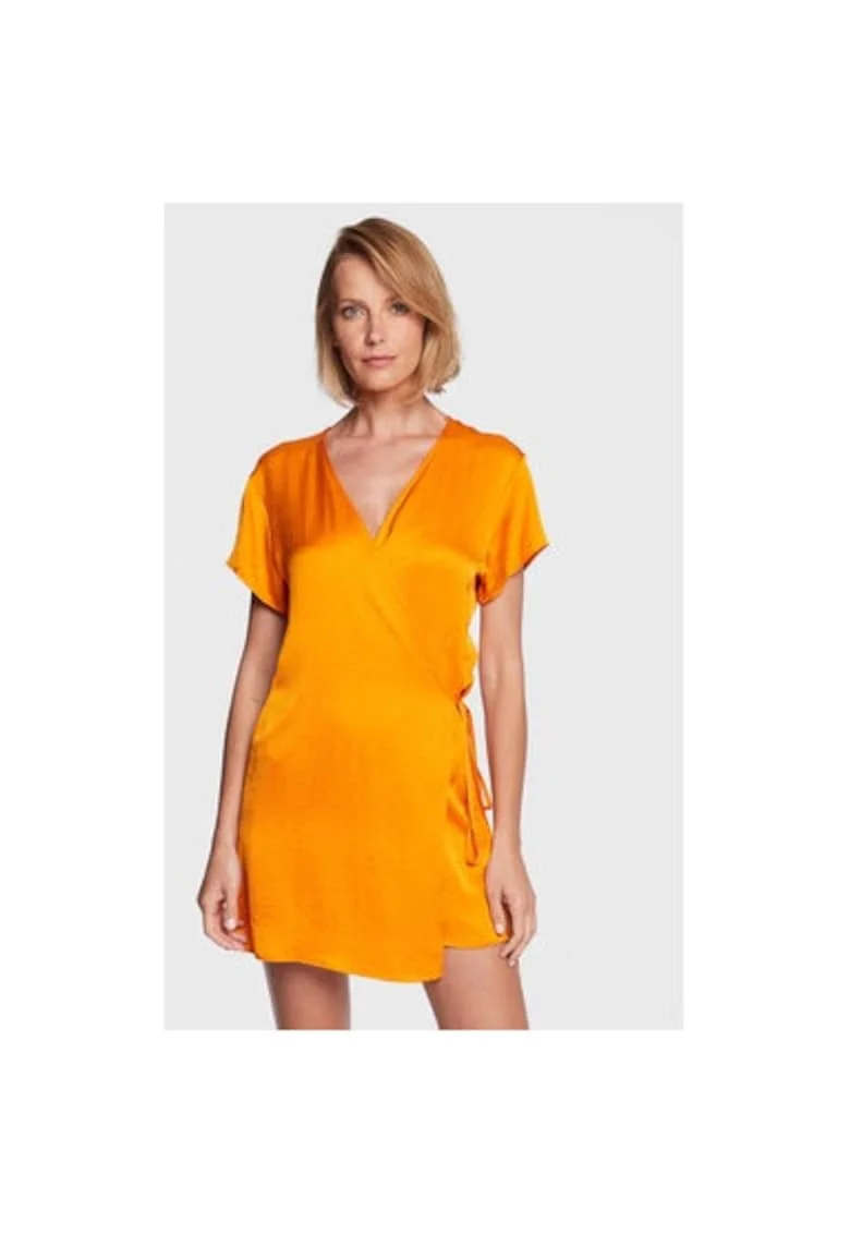 Rochie dama,  302490257, Acetat, Portocaliu, Portocaliu