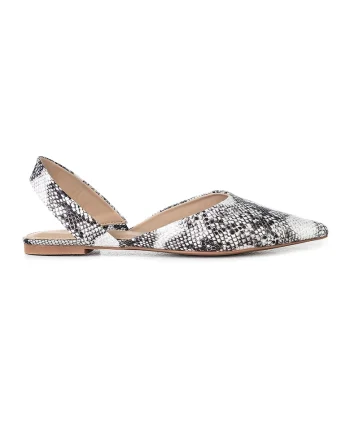 Pantofi slingback din piele ecologica cu imprimeu piele de sarpe