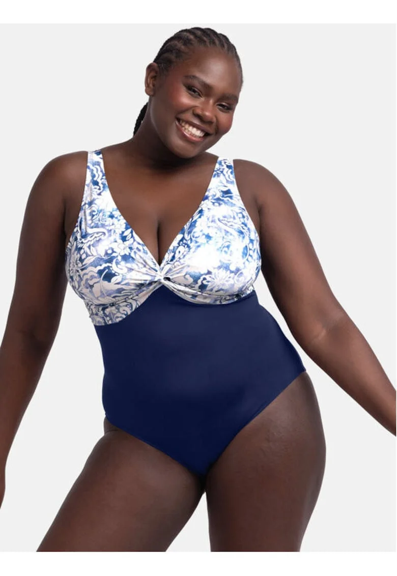 Costum de baie dama,  305229861, Poliester/Elastan, Albastru, Albastru