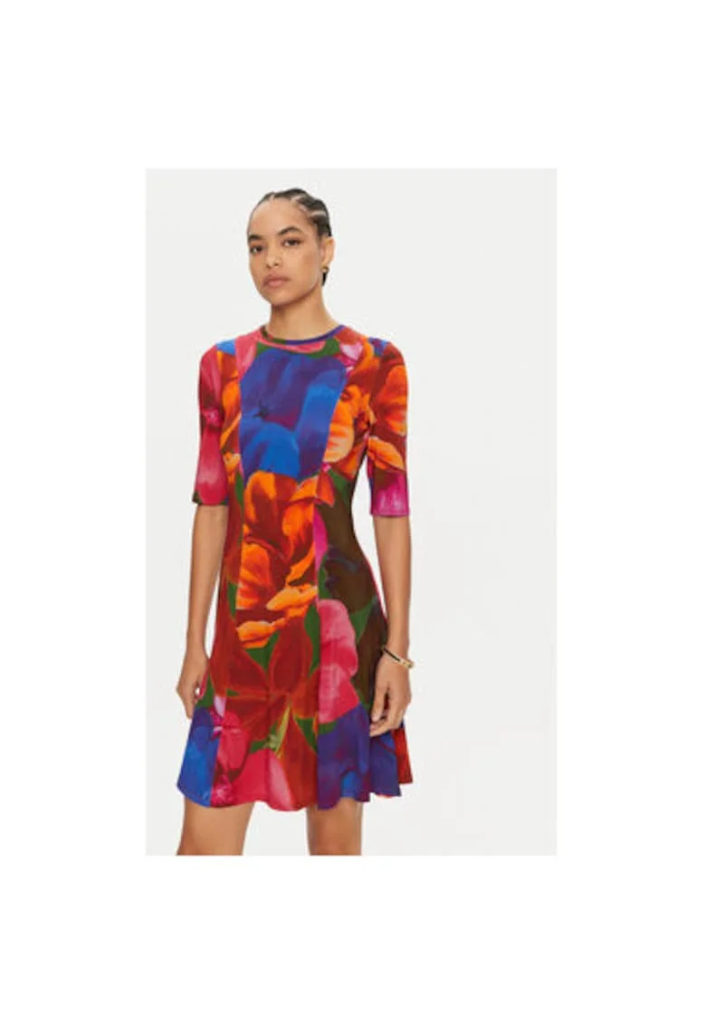 Rochie dama,  304733000, Viscoza, Multicolor, Multicolor