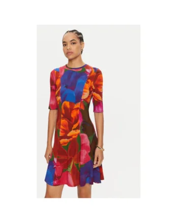 Rochie dama,  304733000, Viscoza, Multicolor, Multicolor