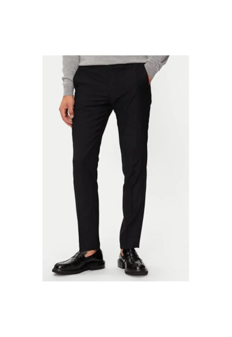 Pantaloni barbati,  304396519, Poliester reciclat/Lana, Negru, Negru