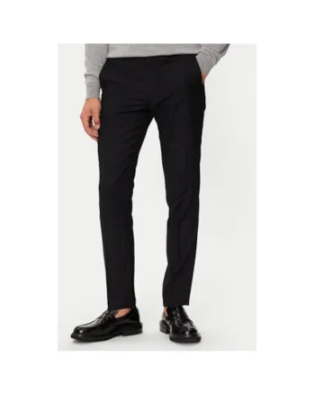 Pantaloni barbati,  304396519, Poliester reciclat/Lana, Negru, Negru