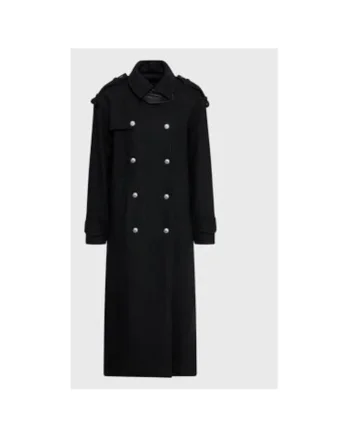 Palton dama,  301372301, Lana/Poliester reciclat, Negru, Negru