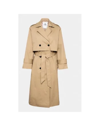 Trench dama,  303554101, Bumbac, Bej, Bej