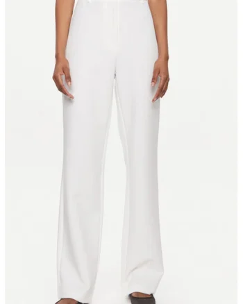 Pantaloni dama,  303452223, Poliester reciclat/Viscoza, Alb, Alb