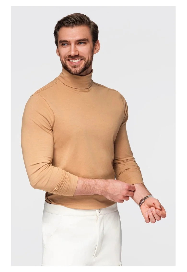 Bluza slim fit cu guler inalt