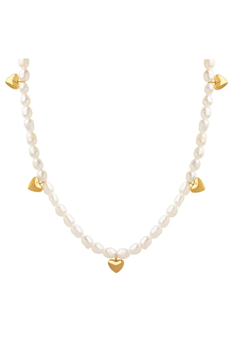 Colier Hearts and Pearls Gold