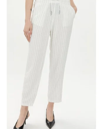 Pantaloni dama,  303385927, In/Viscoza, Alb