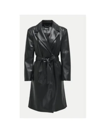 Palton dama,  304518492, Piele ecologica, Negru, Negru