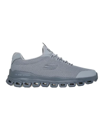 Pantofi sport din plasa cu logo Glide Step, Gri inchis