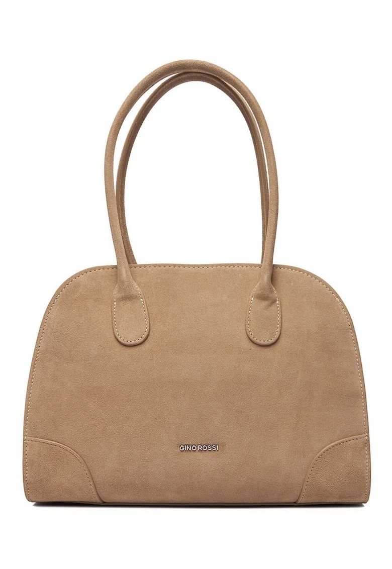 Geanta dama,  piele naturala, bej, One Size INTL
