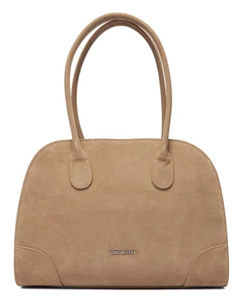 Geanta dama,  piele naturala, bej, One Size INTL
