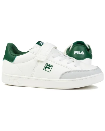 Pantofi copii  COURTBAY VELCRO KID, material sintetic, talpa din cauciuc, Alb/Verde