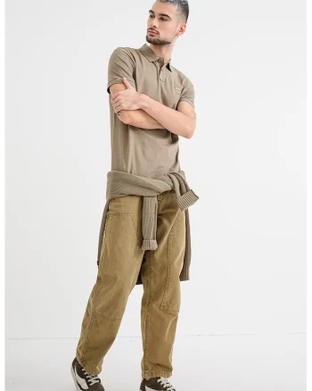 Tricou polo slim fit Passenger, Maro deschis