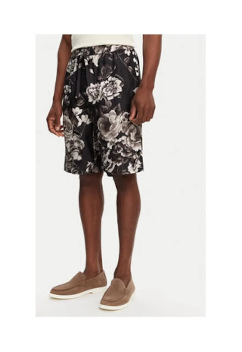 Pantaloni scurti Dolce Gabbana barbati, negru, matase,