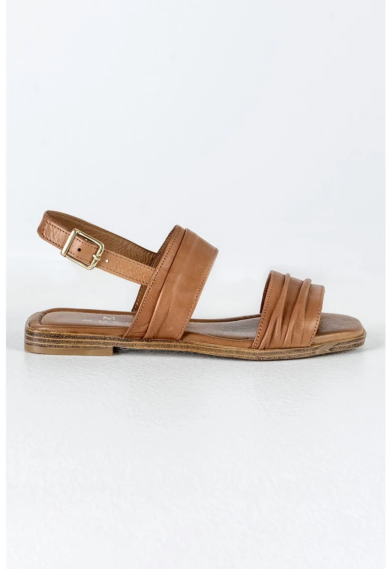 Sandale slingback din piele, Caramel