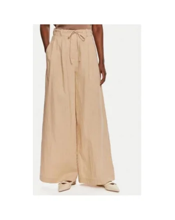 Pantaloni dama,  304575280, Viscoza, Bej, Bej