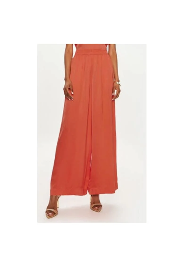 Pantaloni dama,  304423529, Viscoza, Portocaliu, Portocaliu