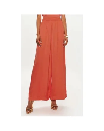 Pantaloni dama,  304423529, Viscoza, Portocaliu, Portocaliu