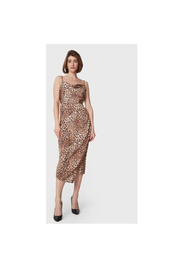 Rochie dama,  302137886, Poliester, Bej, Bej